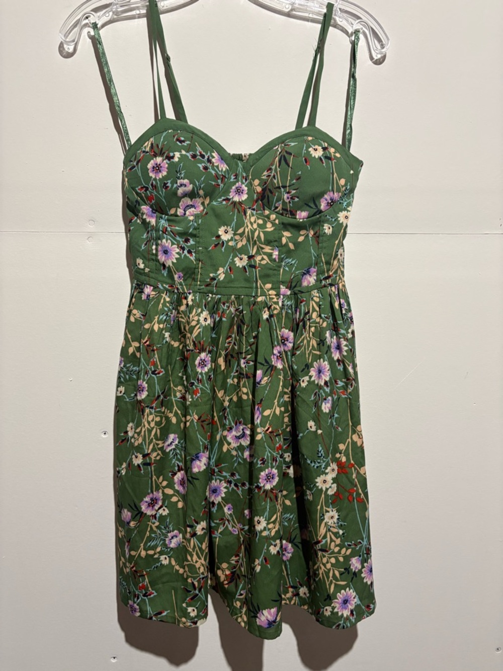 Women’s BOG Collective Green Floral Sundress with Sweetheart Neckline Size Small